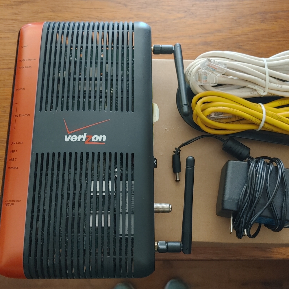 Black and Red Wireless Router with Vertical Design